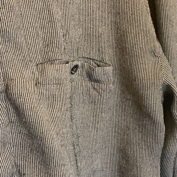 Zanella Men's L Shirt Long Sleeve Hidden Button Black/Gray Stripe Made In Italy - Picture 4 of 8